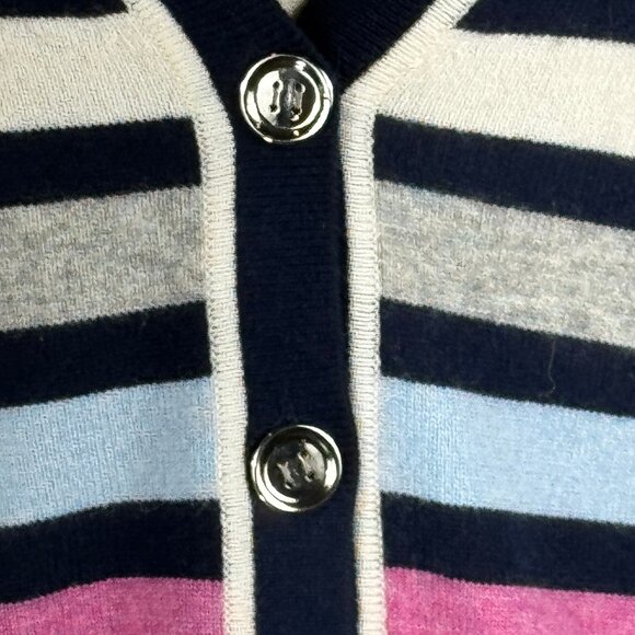 Quiet Luxury! Like new Bobby Jones 100% Cashmere Striped V-Neck Cardigan Size XL - Picture 6 of 10
